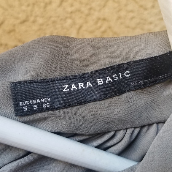 ZARA Cowl Neck Top w/ Ruched Puff Sleeves - Picture 4 of 4